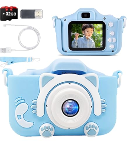 Amazon | トプラン キッズカメラ ブルー ネコ TKSWI-003B | デジタル